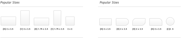 business cards sizes chart