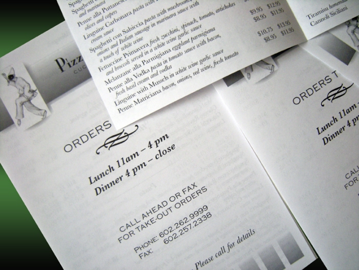 make a restaurant menu