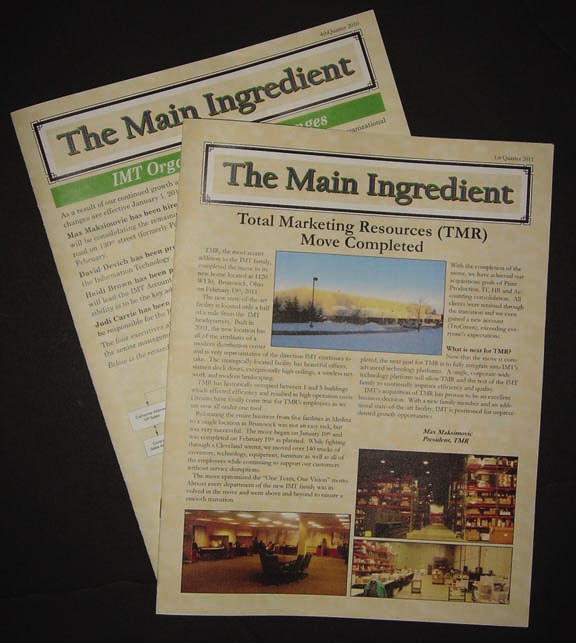 Newsletter Main Ingredient Newsletter Main Ingredient