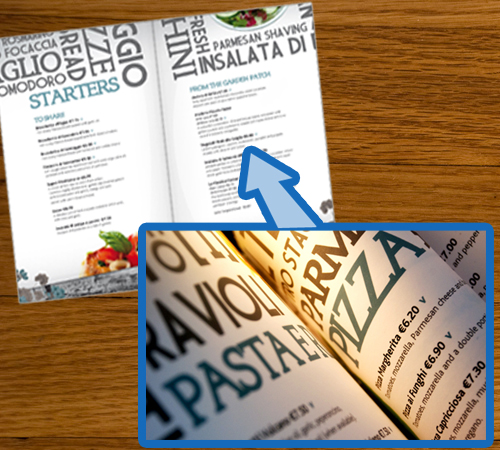 pizza menu printing - piccolo padre restaurant pizza menu printing 03