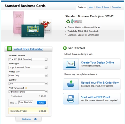 Instant Price Calculator - UPrinting