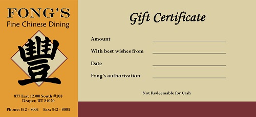 restaurant gift certificate design